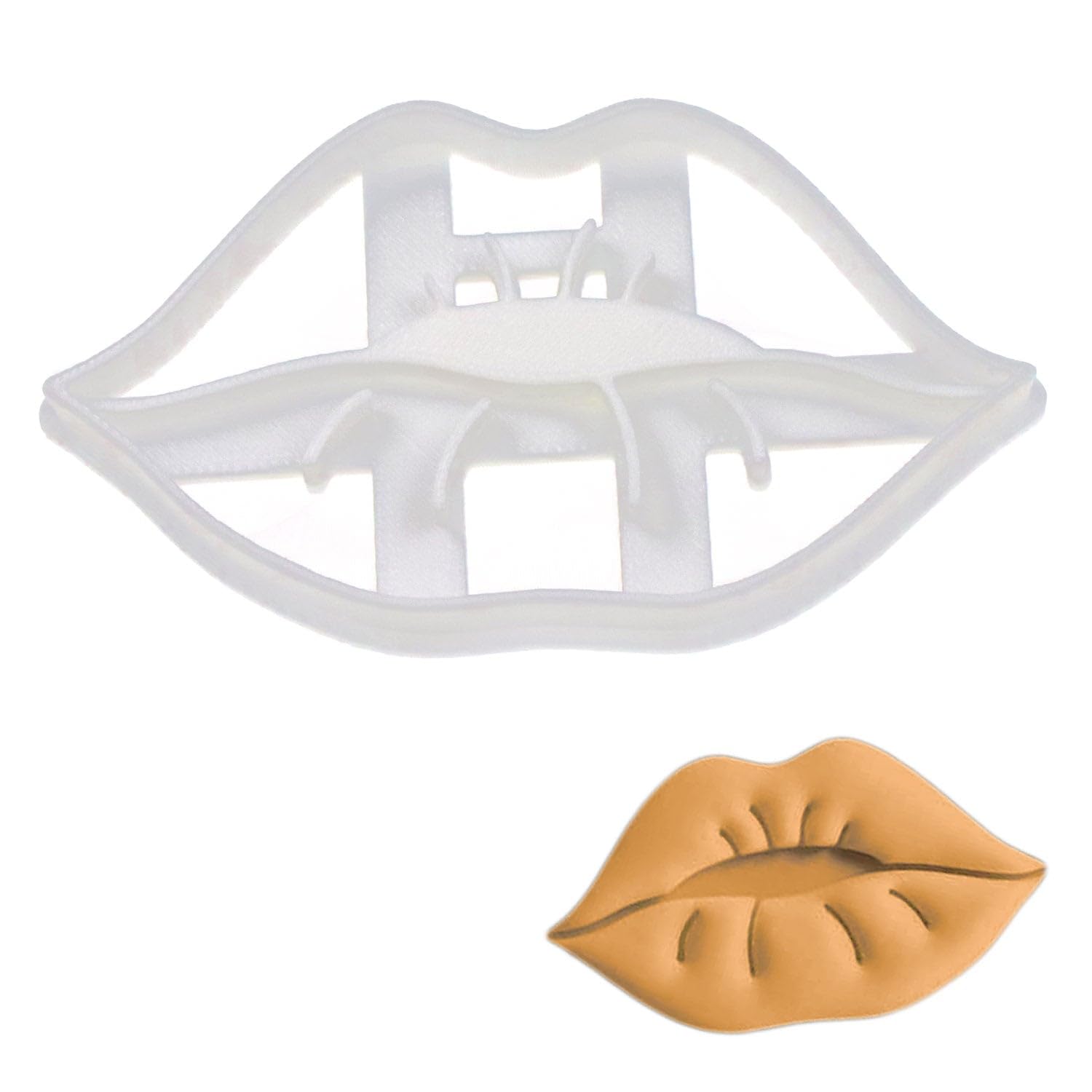 BAKERLOGY Lip Kiss Cookie Cutter - Detailed Biscuit Cutter Design for Baking and Crafts, Ideal on Fondant, Dough, Clay