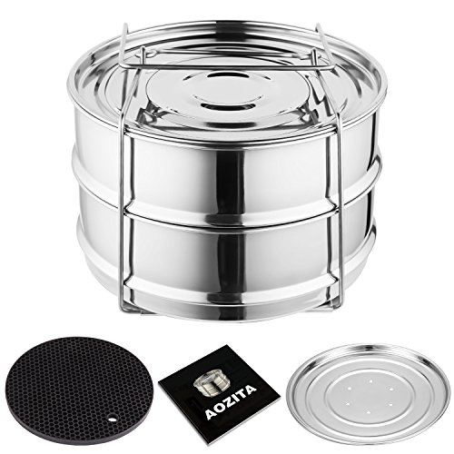 Aozita 8 qt Steamer Insert Pans for Instant Pot 8 Quart Accessories