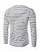 uxcell Men's Striped T Shirt Crew Neck Long Sleeve Casual Cotton Pullover Tee Top Black and White 46