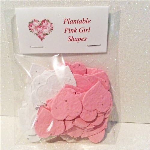 Bag of 54 Plantable Pink and White Hearts