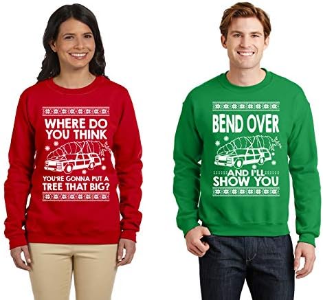 SignatureTshirts Matching Couples Shirt Bend Over Ugly Christmas Sweater Holiday Todd and Margo Sweatshirts