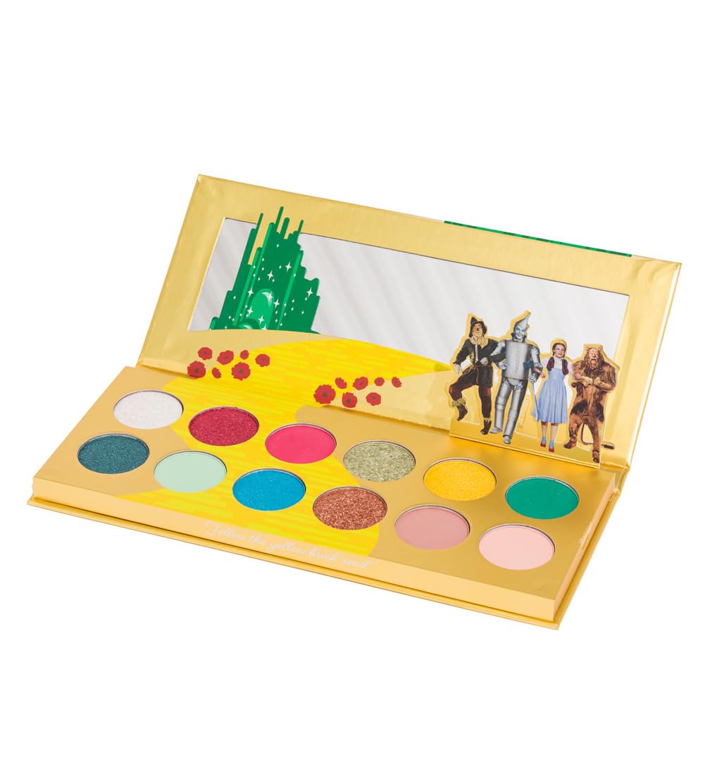 Wizard Of Oz Eyeshadow Palette | Mad Beauty | 85th Anniversary Limited Edition | 12 Shades in Matte, Shimmer & Glitter Finishes with Mirror | Collectible Pop-Up Packaging | Gift for Women