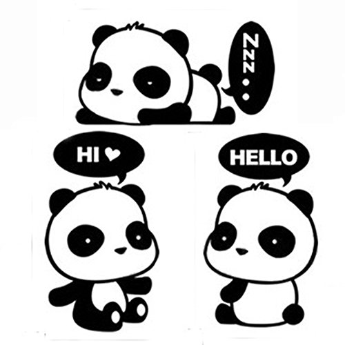 Cute Sleeping Dreaming Panda,Panda Hi,Panda Hello - MacBook Air 11" 13" / MacBook Pro 13" 15" 17" Laptop Vinyl Computer Decal Sticker 3 Pieces