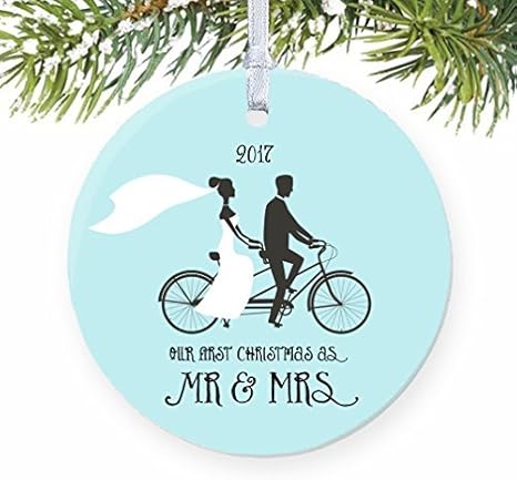 Amazon クリスマスツリーデコレーション カップルオンザバイク Mr Mrs 1st Married クリスマス 夫と妻 鳥のオーナメント 子供 クリスマス 記念日のギフト インテリア オンライン通販