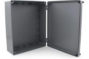 DJC Supply Co. 12"x10"x4" Weather & Dust Proof IP65 PS Plastic Universal Electrical Junction Conduit Box and DIY Project Enclosure, Use for Outdoor and Indoor (1 Pack) Updated Stronger Material