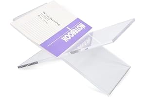 Large Clear Acrylic Book Stands for Display, Amlits, Best Reading Bookstand Display Open Holder for Cook Books Magazines, Newspaper, Textbooks (Clear)