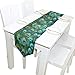 Naanle Double-Sided Green Peacock Feather Polyester Table Runner 13 x 70 Inches Long Green Table Top Decoration