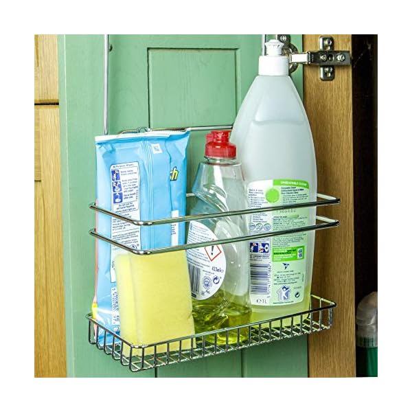 Over-Door-Organiser-Shelves-Two-Tier-Cupboard-Hanging-Basket-Wall-Mounted-Kitchen-Storage-Chrome-Cabinet-Shelves-Organiser-MW Over Door Organiser Shelves | Two Tier Cupboard Hanging Basket | Wall Mounted Kitchen Storage | Chrome Cabinet Shelves…