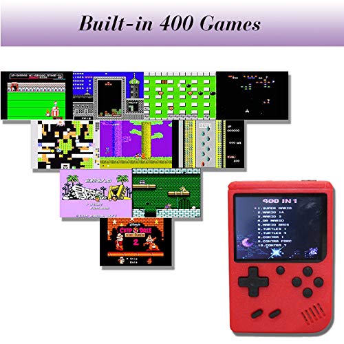 Handheld Game Console,3.0 Inch Portable Retro FC Game Console, 400 Classic Games Video Game Console Support TV,1 USB Charge Handy Game Player For Kids Adults Entertainment ,Kids Birthday Presents,RED