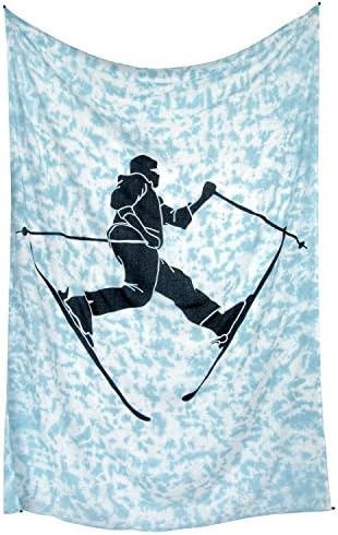 Zest For Life Freestyle Skier Tie Dye Tapestry Wall Art Sheet 80x52 Inches