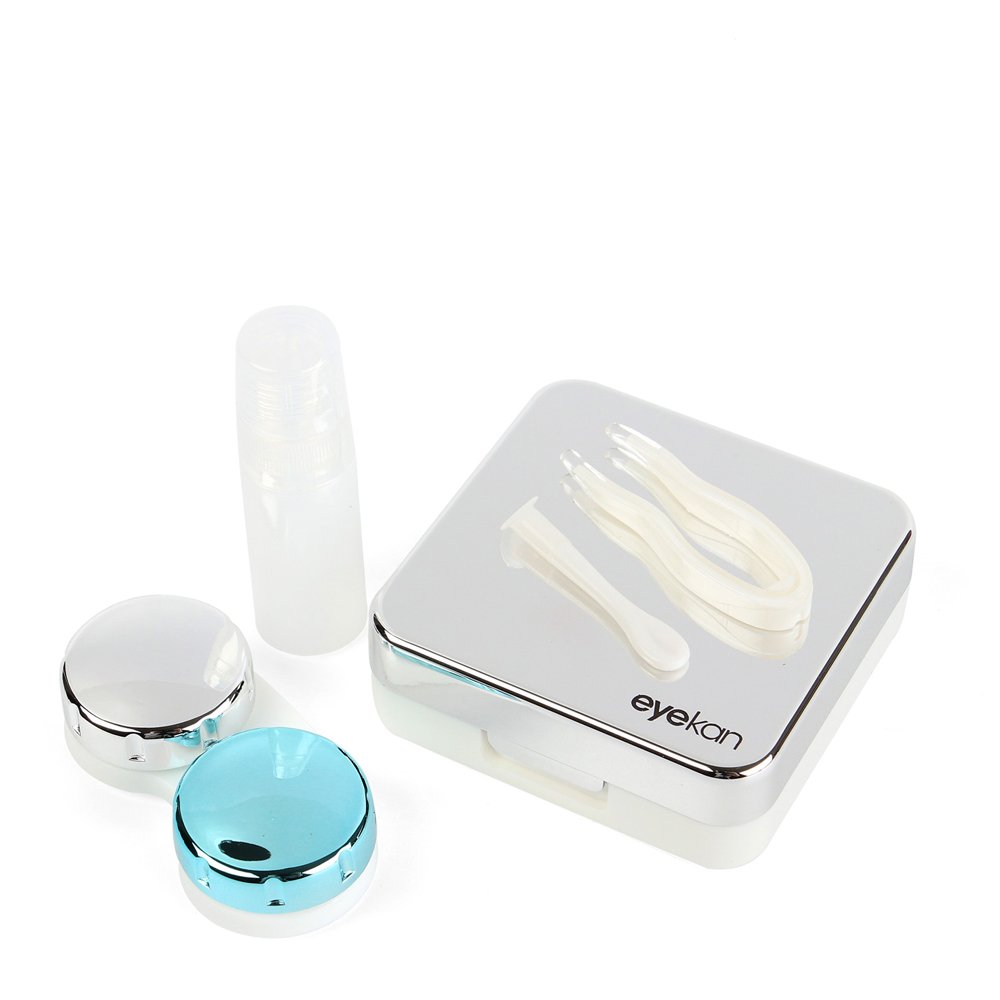 Mini Stylish Simple Contact Lens Travel Case,Aneky Container Kit Set Contacts Lens Hard Case Travel Kit Mirror with bottle with tweezers Container Holder