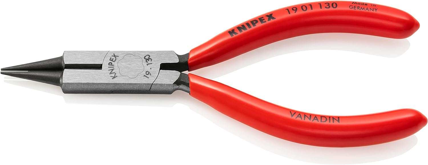 KNIPEX Snipe Nose Side Cutting Pliers (Jewellers' Pliers) with Plastic Coating 130 mm, 19 01 130