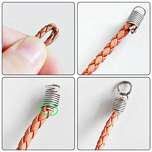 image for BronaGrand 150pcs Antiqued Brass Silvery Crimp Fasteners Leather Cord 