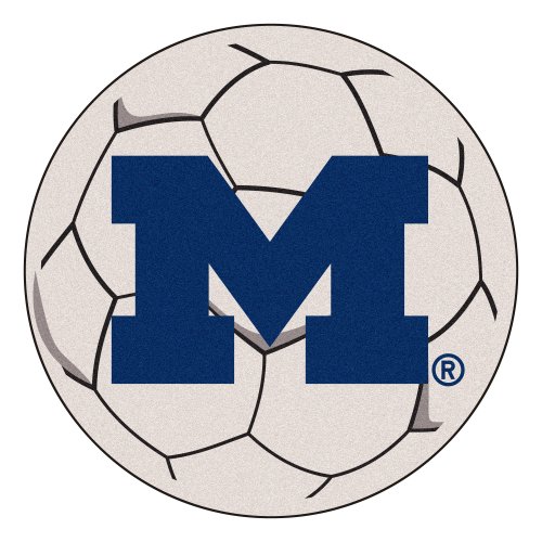 Fanmats NCAA University of Michigan Wolverines Nylon Face Soccer Ball Rug