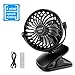 UERMEI Battery Operated Clip on Mini Portable Fan for Stroller 4 Speed Cooling Desk Table Fan USB Rechargeable Personal Fan for Office,Dorm or Outdoor Activity (Black)