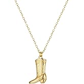 CANYEN® Western Necklace, Dainty Cowboy Boot Necklace for Women, 18k Gold Plated Cowgirl Boots Necklaces, Trendy Womens Texas Cowgirls Accessories, Minimalist Country Vaquero Vaquerita Jewelry for Ladies, Cute Valentines Day Gift, Cool Gifts for Women in Their 20s