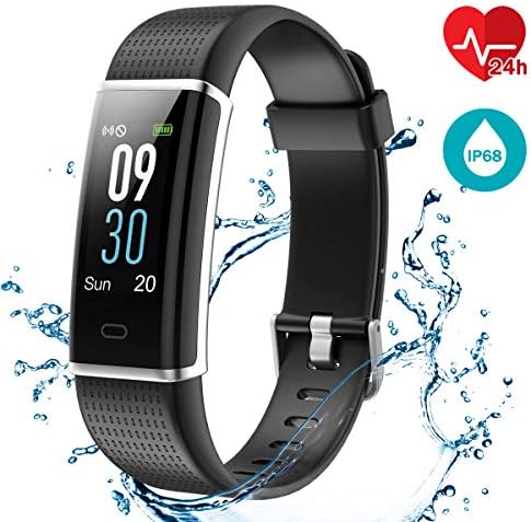 Fitness Tracker [Colour Screen], LATEC Heart Rate Monitor Activity Tracker Wristband Watch Waterproof IP68 with Sleep Monitor Pedometer 14 Exercise Mode Weather Display Call SMS SNS Push Remote Camera
