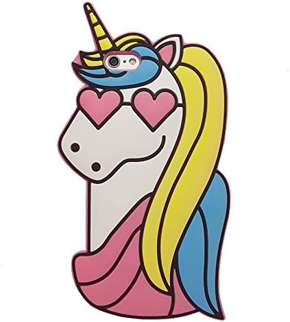 iPhone 7 Plus Silicone Case, iPhone 8 Plus Case, Unique 3D Cute Cartoon Design Stylish Funny Special Cover for Teens Girls Women, Soft Flexible Silicone Protective Bumper Skin Shell-unicorn