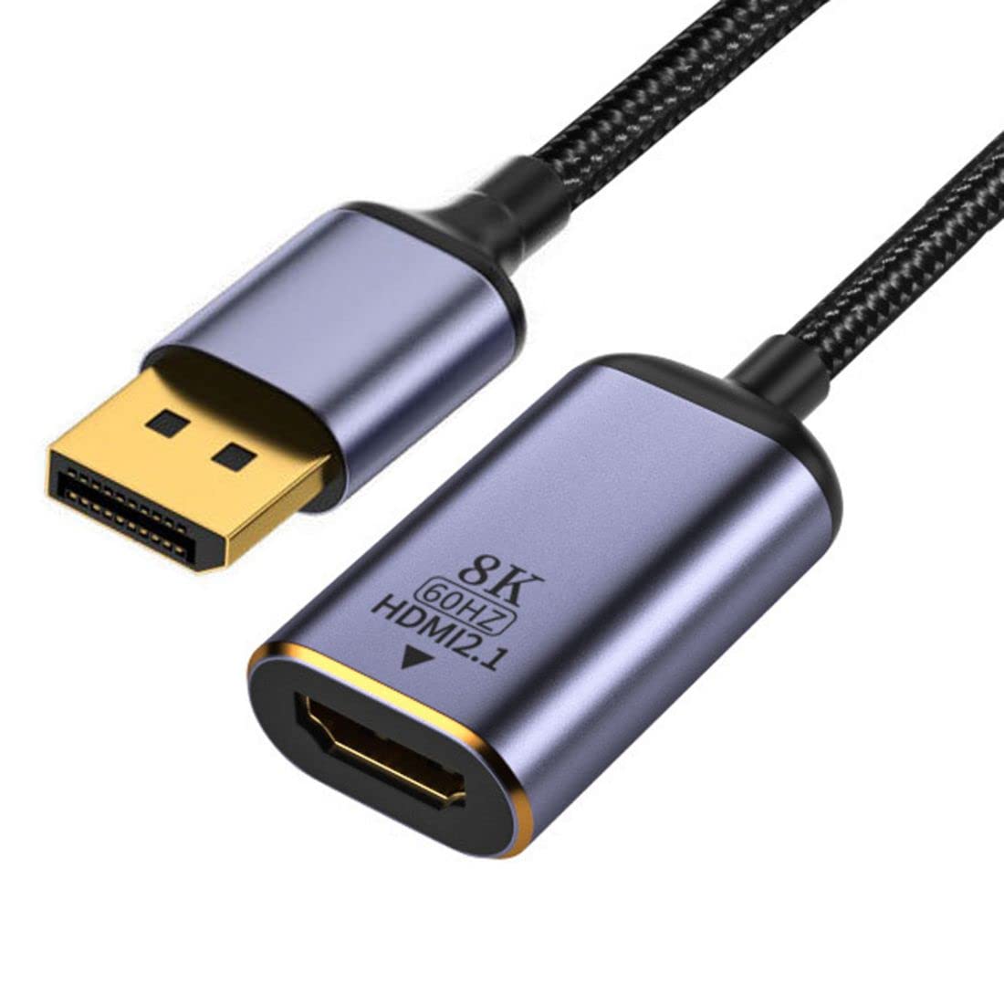 CY DisplayPort to HDMI Adapter,DP DisplayPort 1.4 Source Male to HDMI 2.0 Female Display 8K 60hz UHD 4K Monitor Adapter Cable