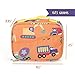 Kids Bento Lunch Box Set in Green w/Trucks Design Lunch Bag, 5 Compartment Bento Box for Kids, Divided Lunch Containers, Easy Open Lunch Containers for Kids, School Lunchbox for Boys and Girls