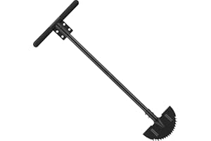 HARRMS Half Moon Edger, Sharp Saw-Tooth Manuel Edger Lawn Tool with T-Grip Handle, Hand Edging Tools for Landscaping, Garden, Flower Beds, Borders, Sidewalk, Turf, Yard