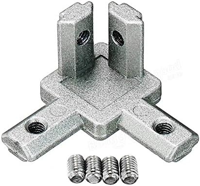CJ20 T Slot 3 Way 90 Degree Inside Corner Connector Joint Bracket for 2020 Series Aluminum Profile Zevenmart