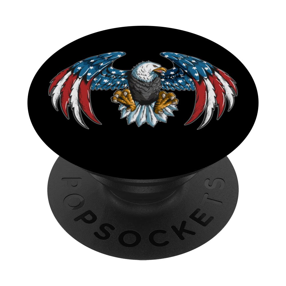 Bird Of Prey America Flag Eagle Bald Eagle Bird Of Prey PopSockets Swappable PopGrip