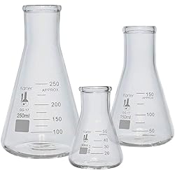 Glass Erlenmeyer Flask Set - 3 Sizes - 50, 150 and