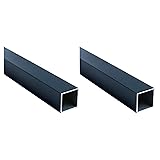 Kwweeoo Dark Grey Aluminum Square Tubing 2Pcs 25mm