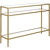 Siviline 42'' Wide Rectangular Console Table in Brass