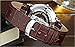 Tonnier Super Slim Quartz Casual Wristwatch Business Brown Genuine Leather Analog Men's Watch