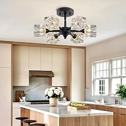 peskoe 16.9" Industrial Black Semi Flush Mount