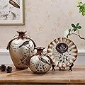 NEWQZ China Vase, Ceramic Vase Set of 3 Pieces, Chinese Vases for Home Decor, Color: Silver Ash
