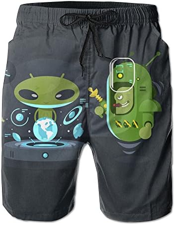Quick Dry Cartoon Aliens Cartoon Ebullient Male Summer Sweatpants