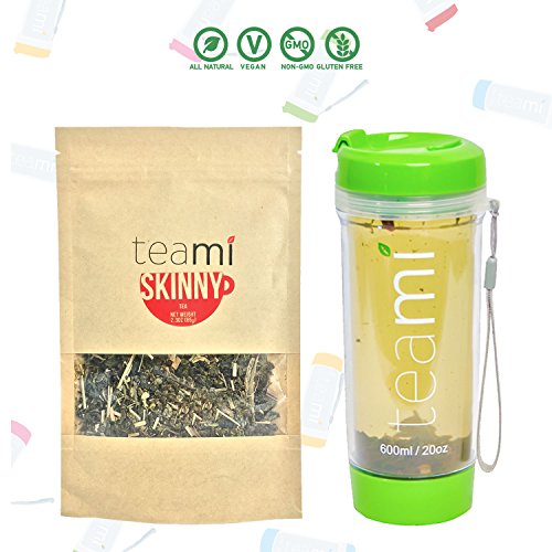 DETOX TEA for a Teatox & Weight Loss - 30 Day Supply to get Fit - Skinny by Teami Blends - Best to Help Boost Metabolism and Reduce Bloating - 100% Natural Appetite Suppressant (w/ Green Tumbler)