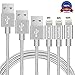 Aonlink iPhone Charger Cable, 3Pack 3FT 6FT 10FT Nylon Braided Lightning to USB Cord with Aluminum Connector for iPhone 7/7 Plus/6s/6s Plus/6/6Plus/5s/5c/5, iPad/iPod Models-Gray