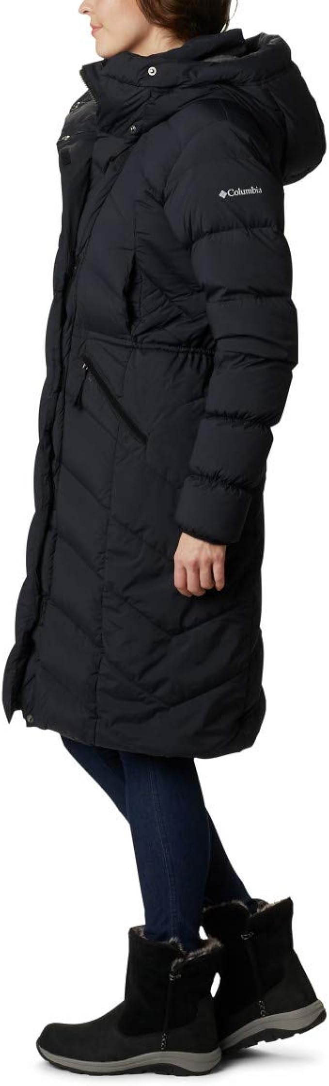 columbia knee length down jacket