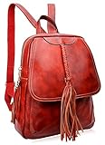PIJUSHI Fashion Women Leather Backpack Designer Backpack For Girls Travel School Bag 8823(Red)