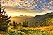 F.Mints Green Mountain Sunset - Art Print Poster,Wall Decor,Home Decor(36x24inches)