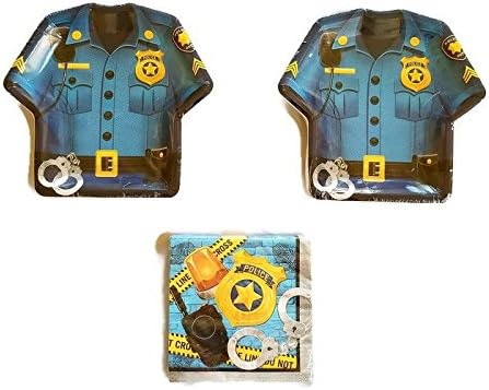 Police Party Bundle 9" Plates (16) Napkins (16)