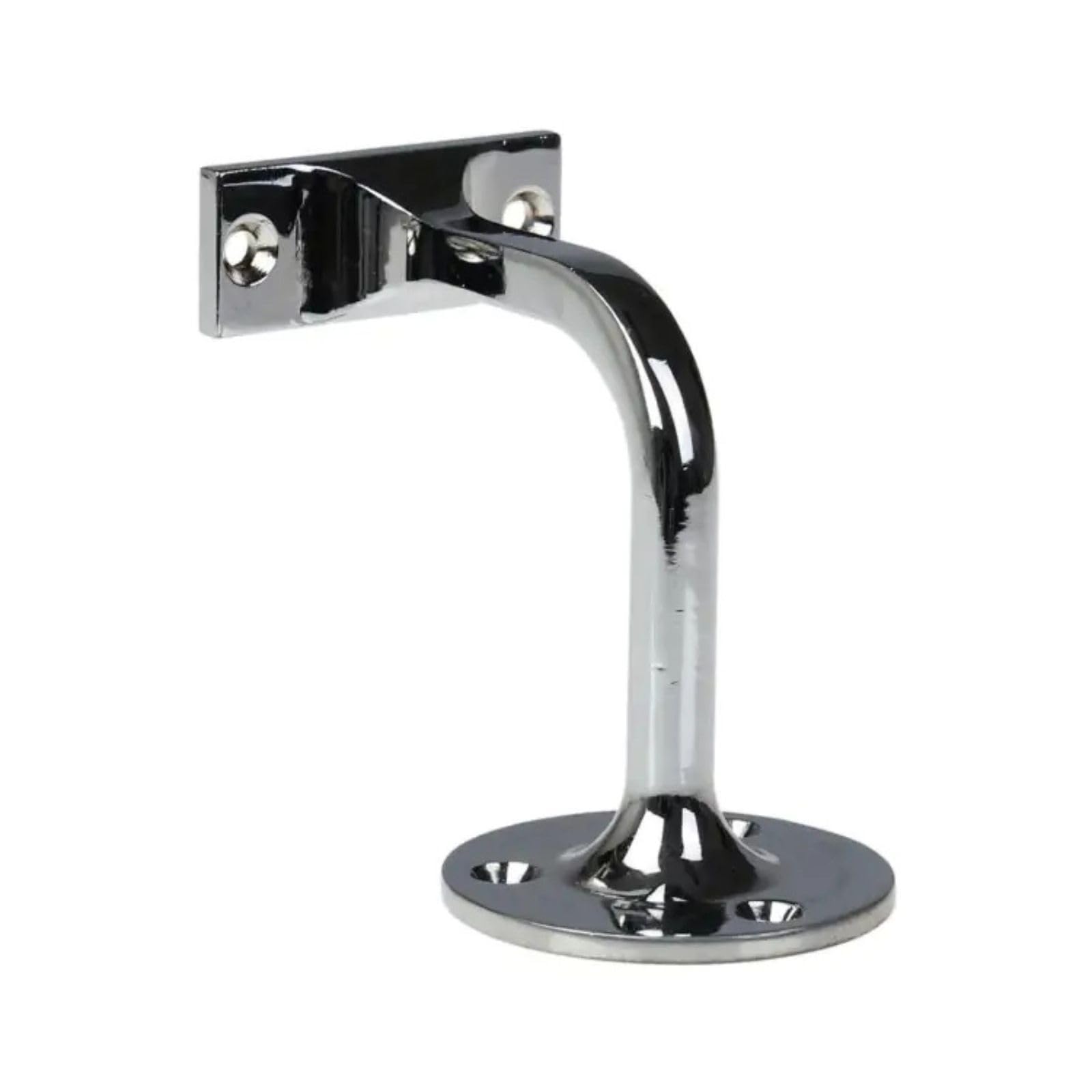 Jackson Woodturners Chrome Handrail Wall Bracket – Single | Chrome-Plated Metal Stair Rail Bracket for Mounting Handrails to Walls | 70mm–85mm Stand-Off | Modern Durable Stair Parts Accessory