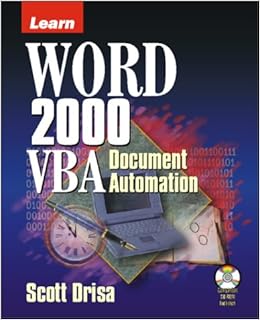Learn Word 2000 Vba Document Automation Driza Scott 9781556227516 Amazon Com Books