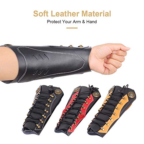 image for Tophunter Archery Armguard，Handmade Leather Forearm Protector Bracer