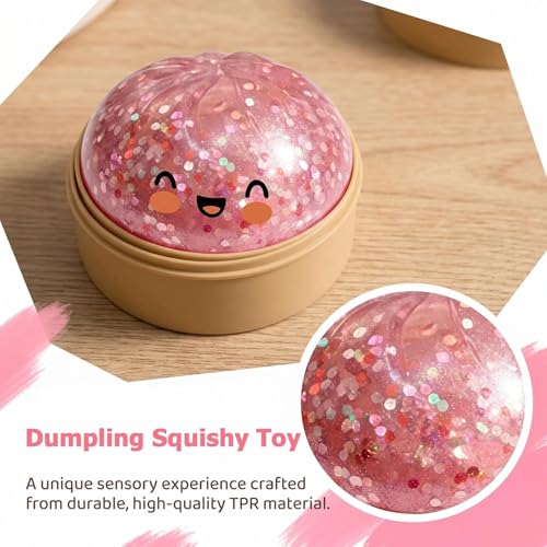 Last Page® Glitter Dumpling, Glitter Dumpling Squishy Box，Soft Squeeze Bao Bun Toy