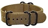 Clockwork Synergy - 5 Ring Heavy NATO PVD BlackWatch Strap Bands (22mm, Desert Tan)