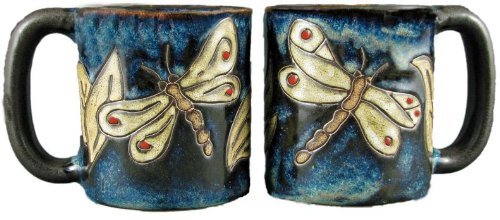 One (1) MARA STONEWARE COLLECTION – 16 Oz Coffee/Tea Cup Collectible Dinner Mugs – Dragonfly Insect Design