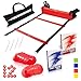 Agility Ladder and Cones by FireBreather. Great Training Equipment to Exercise Speed in Soccer, Football & Sports Workout. Set of 15ft Ladder, 12 Discs, 4 Pegs, Carrying Bag & 2 Drills Ebook