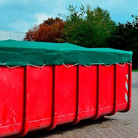 Donet Anhängernetz, Containernetz feinmaschig 3,50 x 5,00 m zur Ladungssicherung mit Ösen, grün