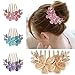 niceeshop(TM) Charm Fashion Womens Bridal Wedding Hair Barrettes Flower Leaf Crystal Rhinestone Hair Clip Comb-Champagne