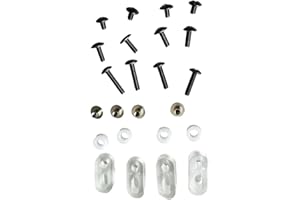 Ice Hockey Visor Hardware Kit with Screws, Nuts, Washers - 24-Piece Repair Fixings Set for Helmet Visor Replacement